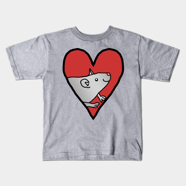 My Valentine Rat Kids T-Shirt by ellenhenryart